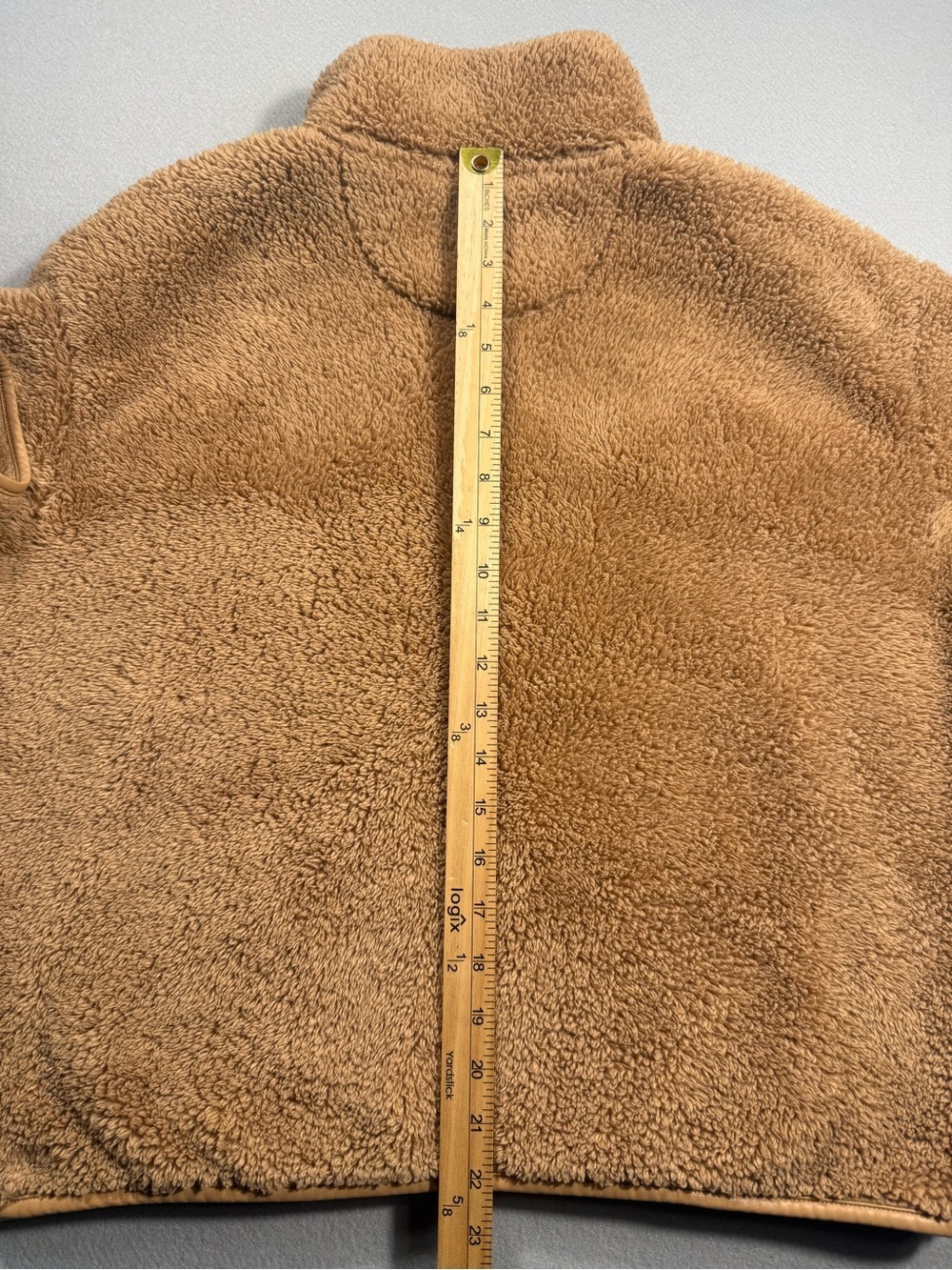 Small OFFLINE By Aerie Fluffy Sherpa Quarter Zip Sweatshirt Brown Beach Dune - Picture 10 of 12